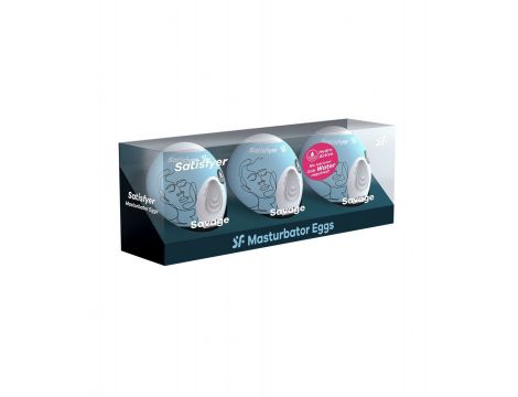 Jajka masturbatora Satisfyer Savage zestaw 3 ciemnozielone białe 7 cm - 2